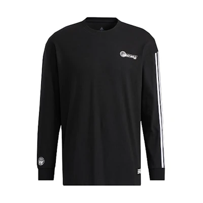 adidas Black Pullover Sweatshirt with Solid Color and Graphic Print H23093