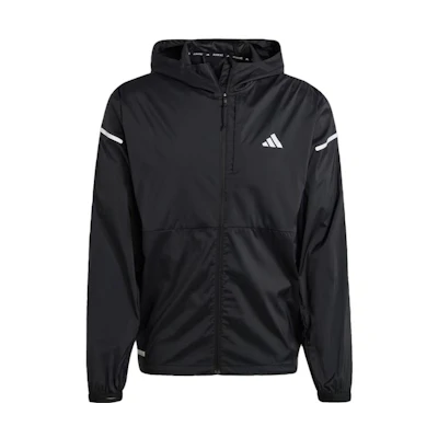 adidas Black Reflective Logo Hoodie Jacket Loose Fit Long Sleeve HY1422
