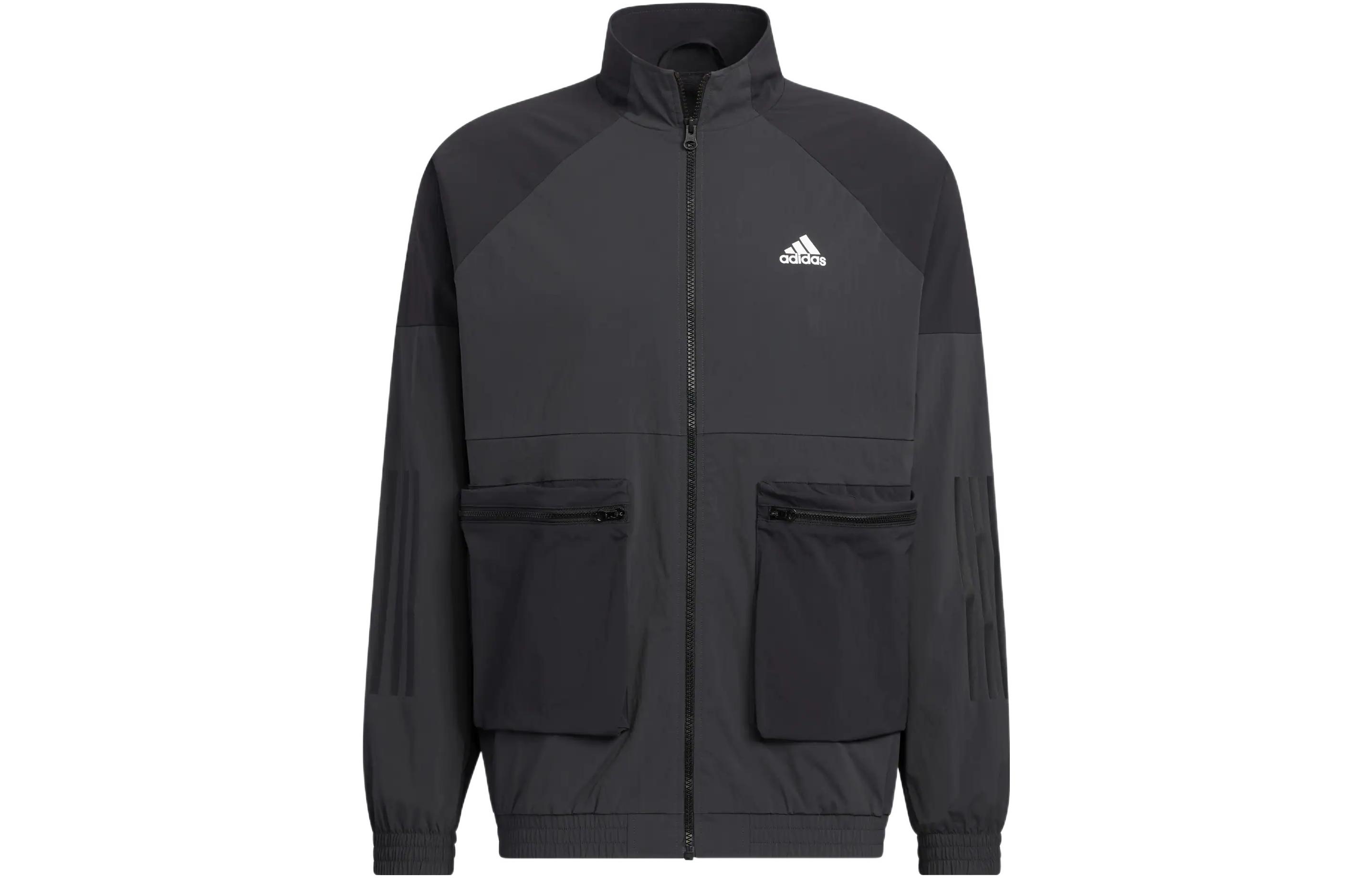 adidas Black Retro Logo Print Colorblock Track Jacket HN9009