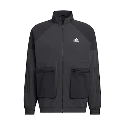 adidas Black Retro Logo Print Colorblock Track Jacket HN9009