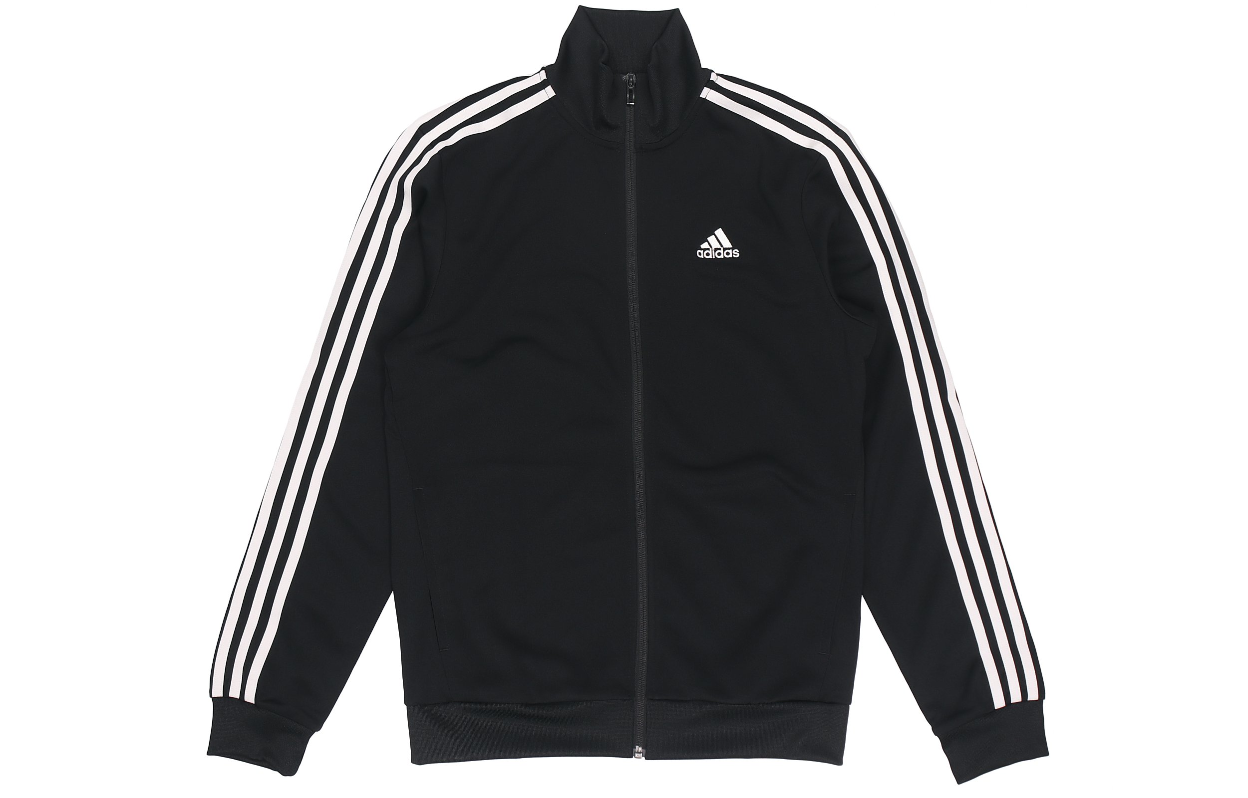 adidas Black Retro Logo Print Track Jacket with Side Stripes GN0749