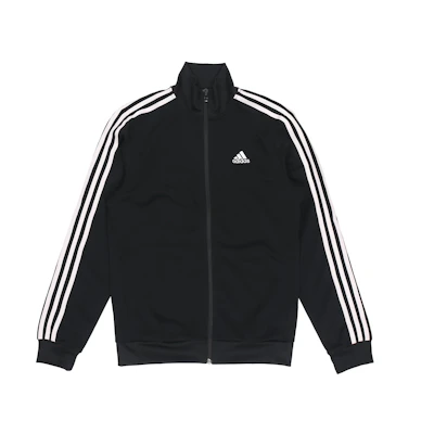 adidas Black Retro Logo Print Track Jacket with Side Stripes GN0749