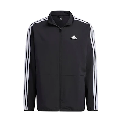adidas Black Retro Track Jacket with Logo and Three Stripes Design IA9374