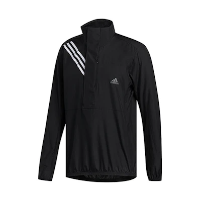 adidas Black Retro Track Jacket with Logo Print and Striped Design FL6971