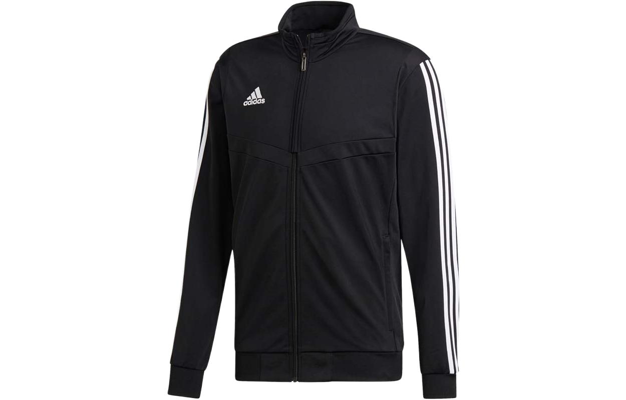 adidas Black Retro Track Jacket with Solid Three Stripes & Logo DT5783