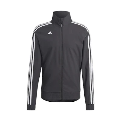 adidas Black Retro Track Jacket with Striped Logo and Full-Zip Design HT3671