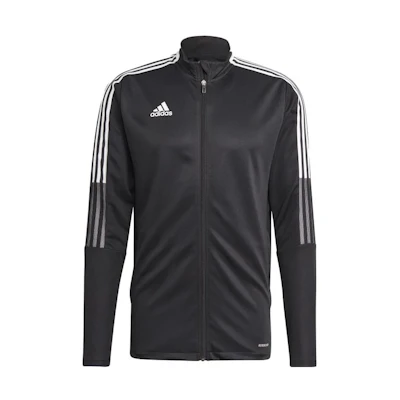 adidas Black Retro Track Jacket with Striped Logo Print and Stand Collar GM7319