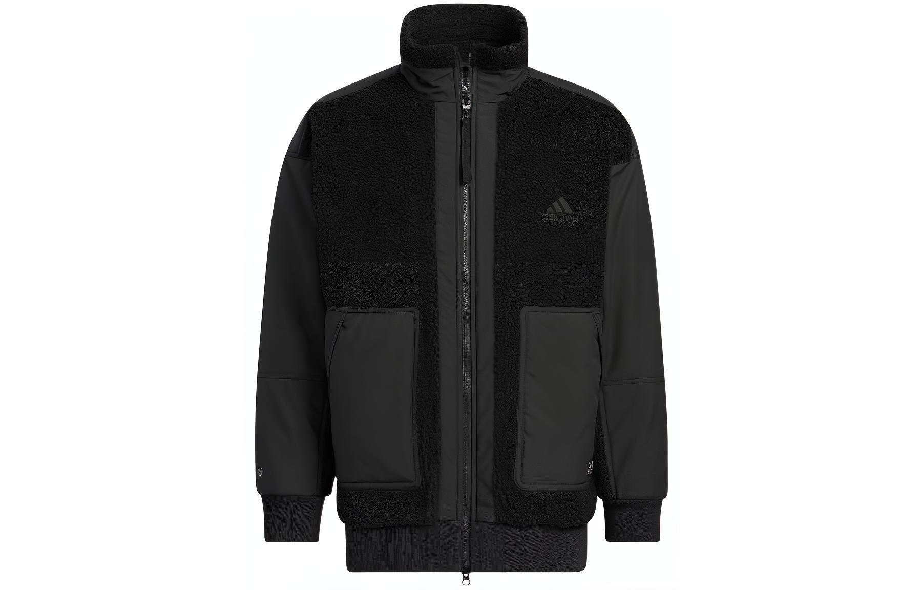 adidas Black Retro Utility Jacket with Logo Embroidery and Pocket Patch HP1388