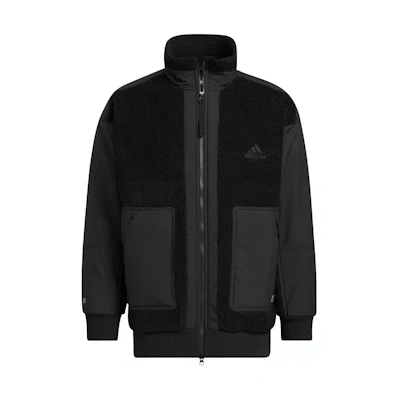 adidas Black Retro Utility Jacket with Logo Embroidery and Pocket Patch HP1388