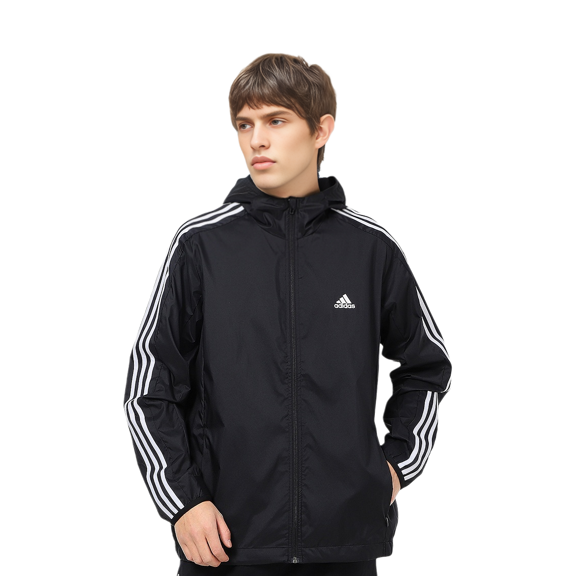 adidas Black Running Training Hooded Jacket - Fall Season GQ0622 圖 4