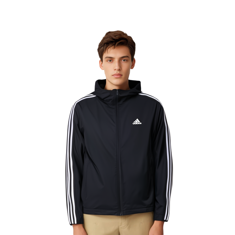 adidas Black Running Training Hooded Jacket - Fall Season GQ0622 圖 5