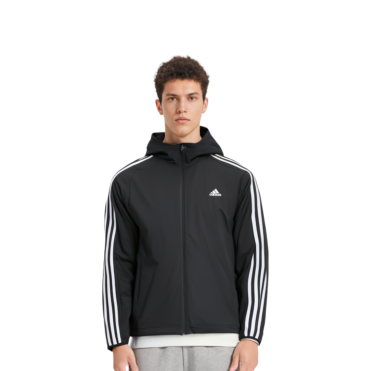 adidas Black Running Training Hooded Jacket - Fall Season GQ0622 圖 6