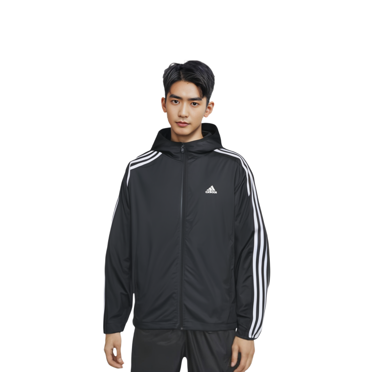 adidas Black Running Training Hooded Jacket - Fall Season GQ0622 圖 7