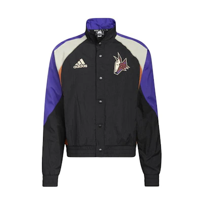 adidas Black Single-Breasted Jacket with Colorblock Logo Print HP1692