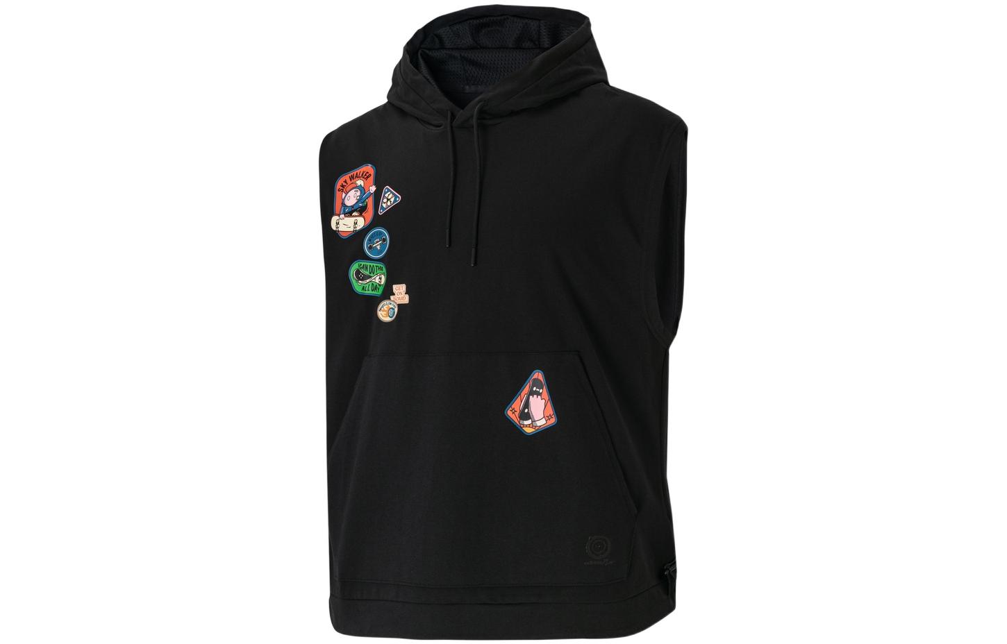 adidas Black Sleeveless Hoodie with Zipper HY4626