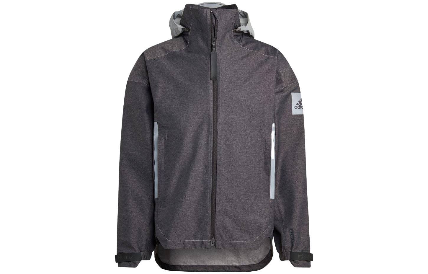 adidas Black Slim Fit Jacket with Detachable Hood and Stripes IB1648