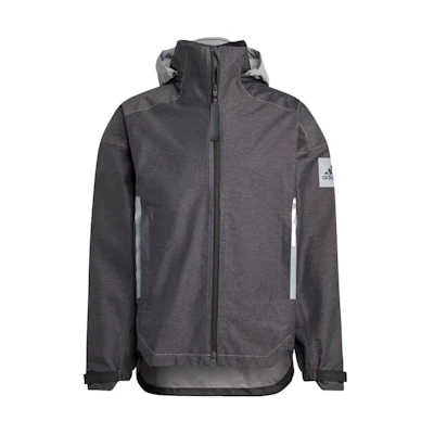 adidas Black Slim Fit Jacket with Detachable Hood and Stripes IB1648