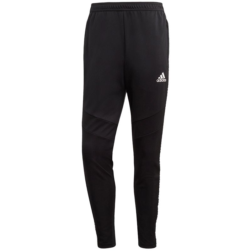 adidas Black Soccer Training Pants with Logo and Letter Tape Design GH6630
