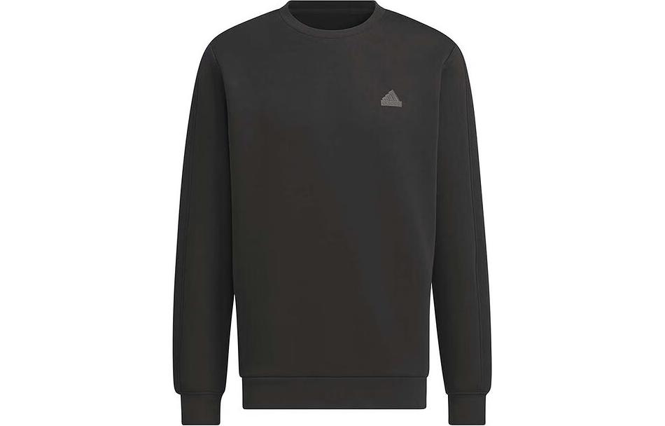 adidas Black Solid Color Crewneck Long Sleeve Sweatshirt Casual Wear JE8639