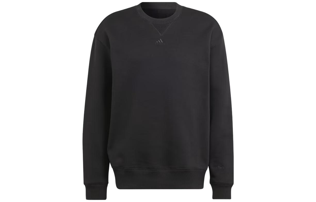 adidas Black Solid Color Crewneck Long Sleeve Sweatshirt (Japan Edition) IJ6903-JAPAN