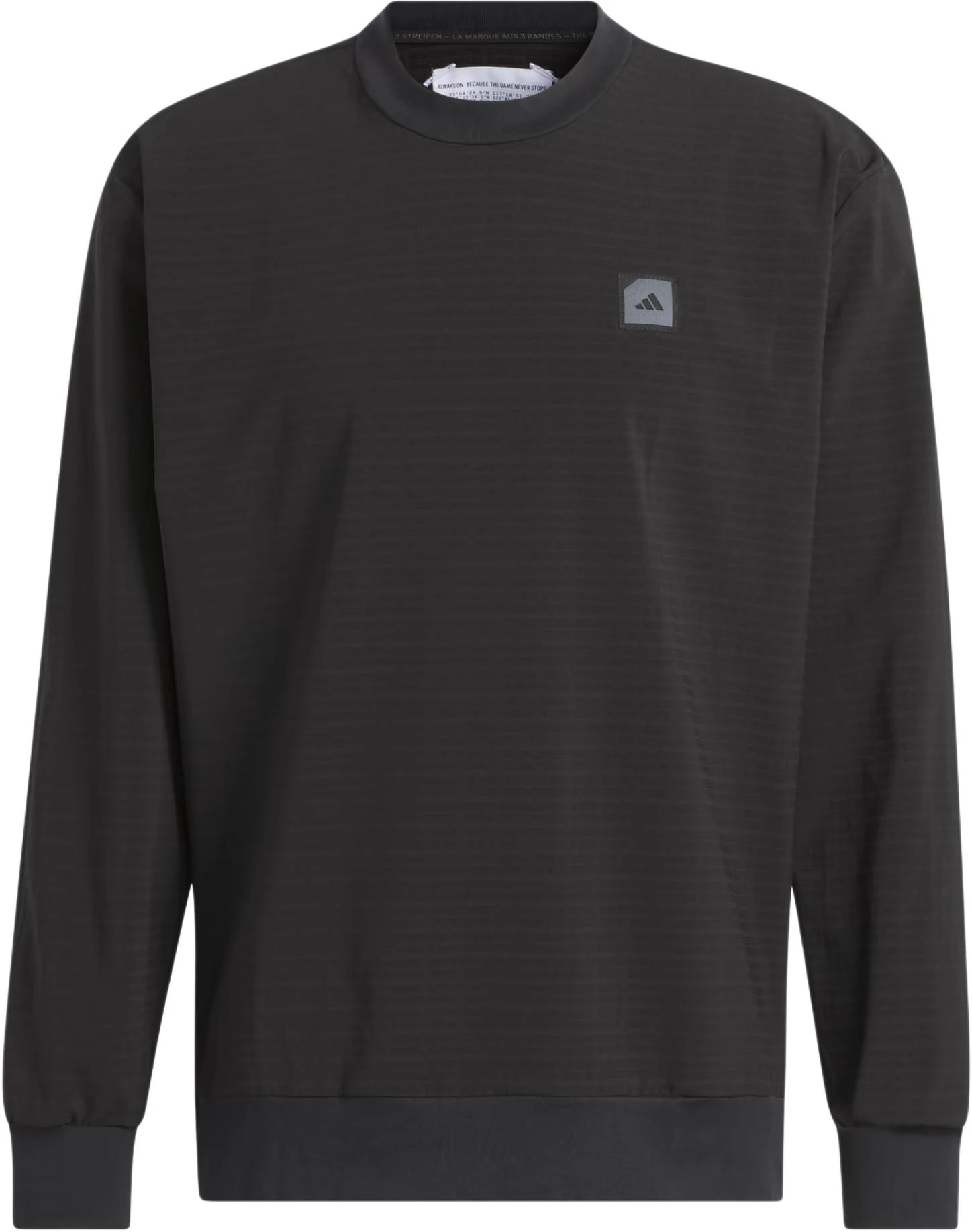 adidas-black-solid-color-crewneck-slim-fit-long-sleeve-sweatshirt-il-9647