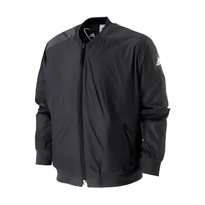 adidas Black Solid Color Jacket with Logo Print BR8384