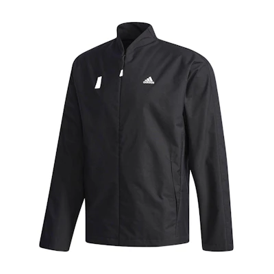 adidas Black Solid Color Jacket with Logo Print CV6231