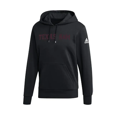 adidas Black Solid Color Logo Print Long-Sleeve Hoodie HY2305