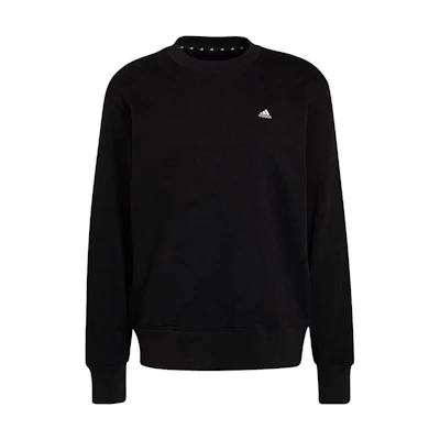 adidas Black Solid Color Logo Print Sweatshirt H45395