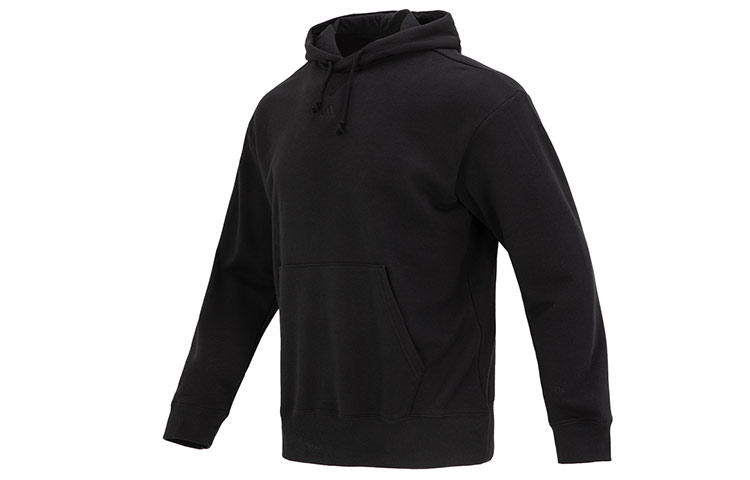 Buy 阿迪达斯黑色纯色套头连帽衫休闲运动服 IC9758