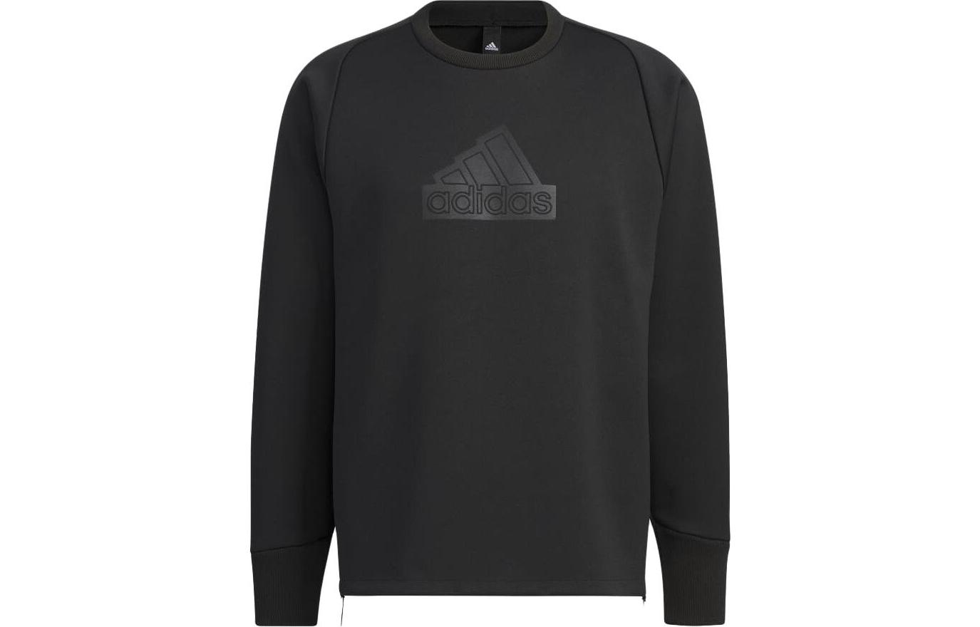 adidas Black Solid Color Raglan Long Sleeve Crewneck Sweatshirt IQ1374-JAPAN