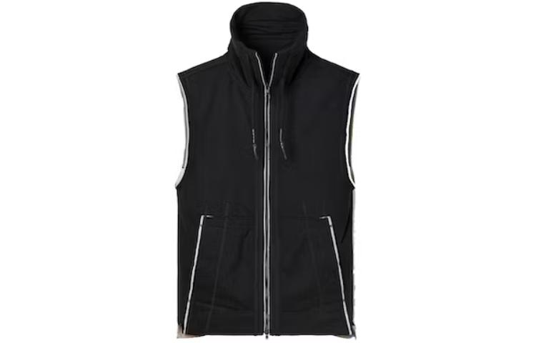 adidas Black Solid Color Sleeveless Zip-Up Jacket BR1780