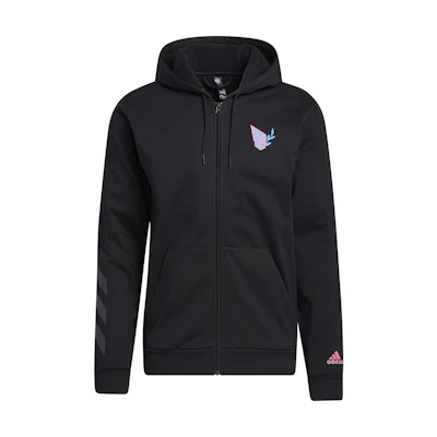 adidas Black Solid Color Sports Running Training Hooded Jacket GP6259