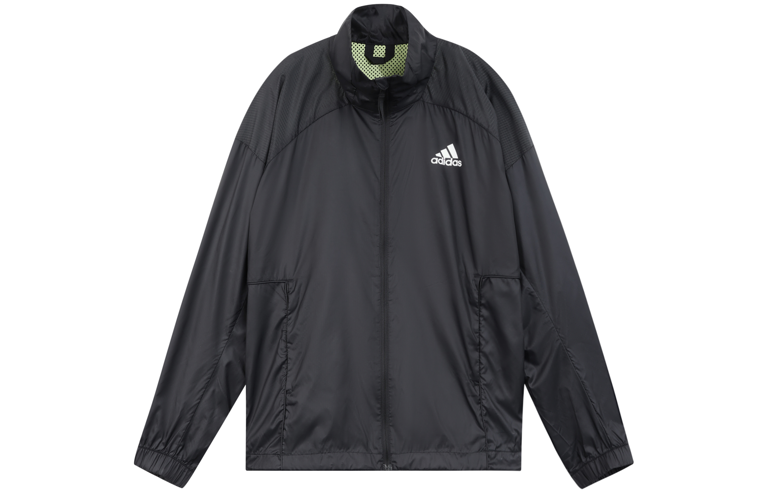adidas Black Solid Color Zip-Up Casual Jacket H65738