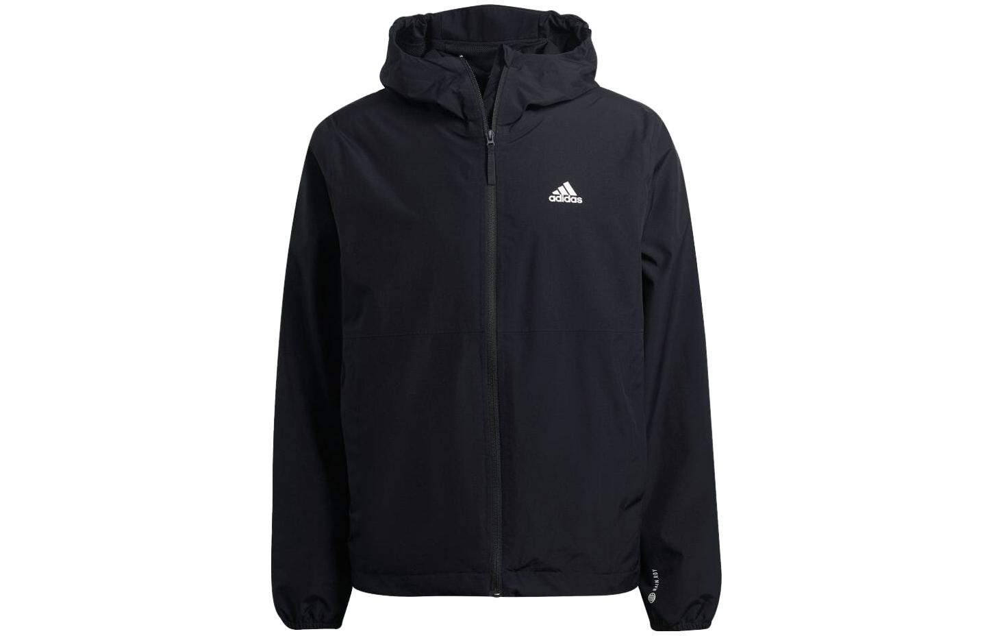 adidas Black Solid Color Zip-Up Hoodie Jacket (Japan Edition) H50971-JAPAN