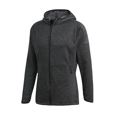 adidas Black Solid Knit Hooded Jacket DM4386