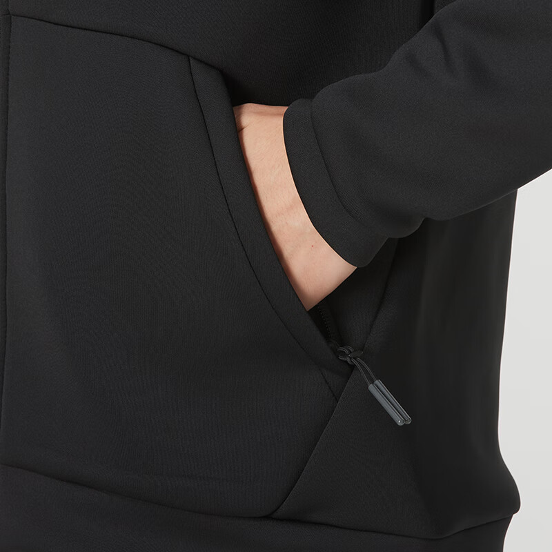 adidas Black Solid Letter Logo Print Hooded Jacket IX5706 圖 7