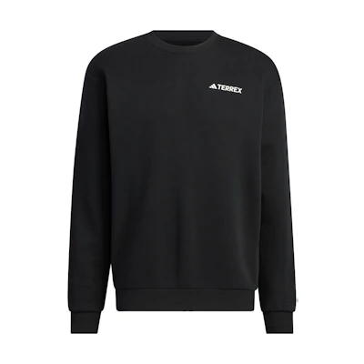adidas Black Solid Logo Crewneck Long Sleeve Sweatshirt IC4475