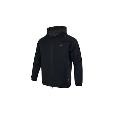 adidas Black Solid Logo Hooded Jacket HY5835
