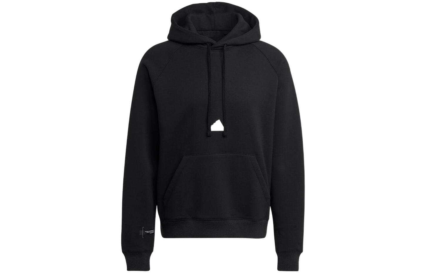adidas Black Solid Logo Loose Fit Hoodie HN1952