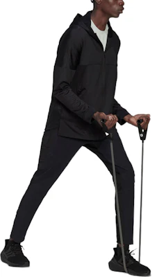 adidas Black Solid Logo Print Zip-Up Hooded Jacket HD3518 Lookbook adidas Black Solid Logo Print Zip-Up Hooded Jacket HD3518