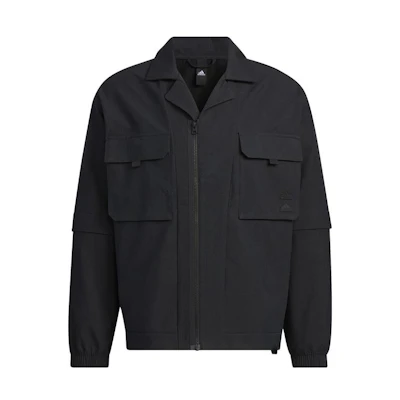 adidas Black Solid Long-Sleeve Jacket with Chest Pocket IA8167