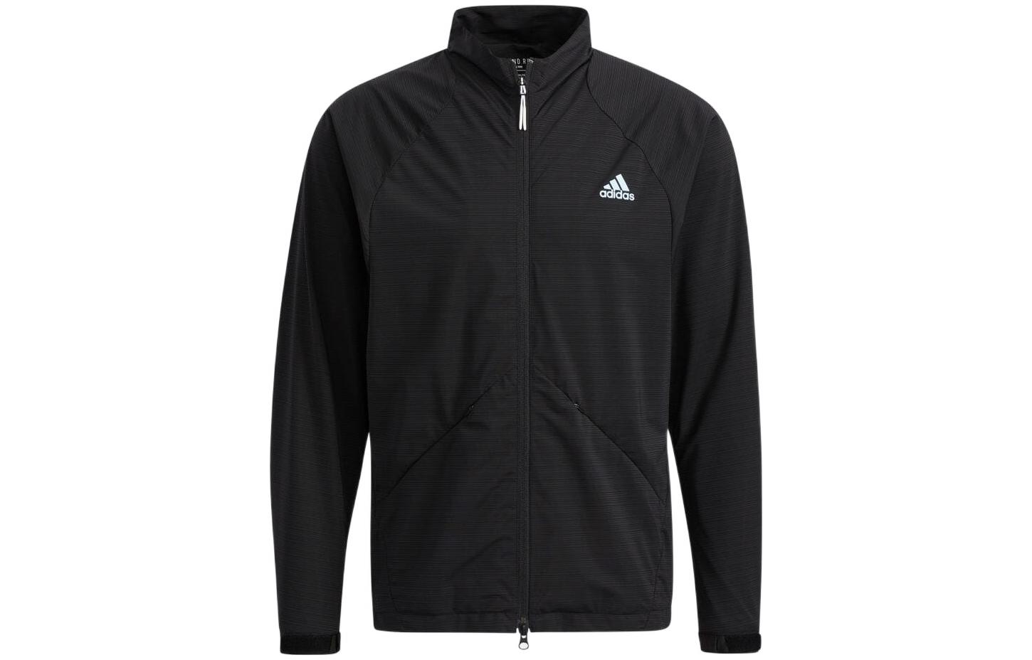 adidas Black Solid Zip-Up Jacket with Logo - Japan Edition HB3645