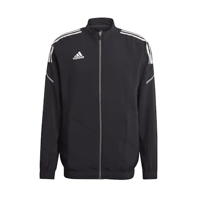 adidas Black Stand Collar Long-Sleeve Casual Sports Jacket GH7138