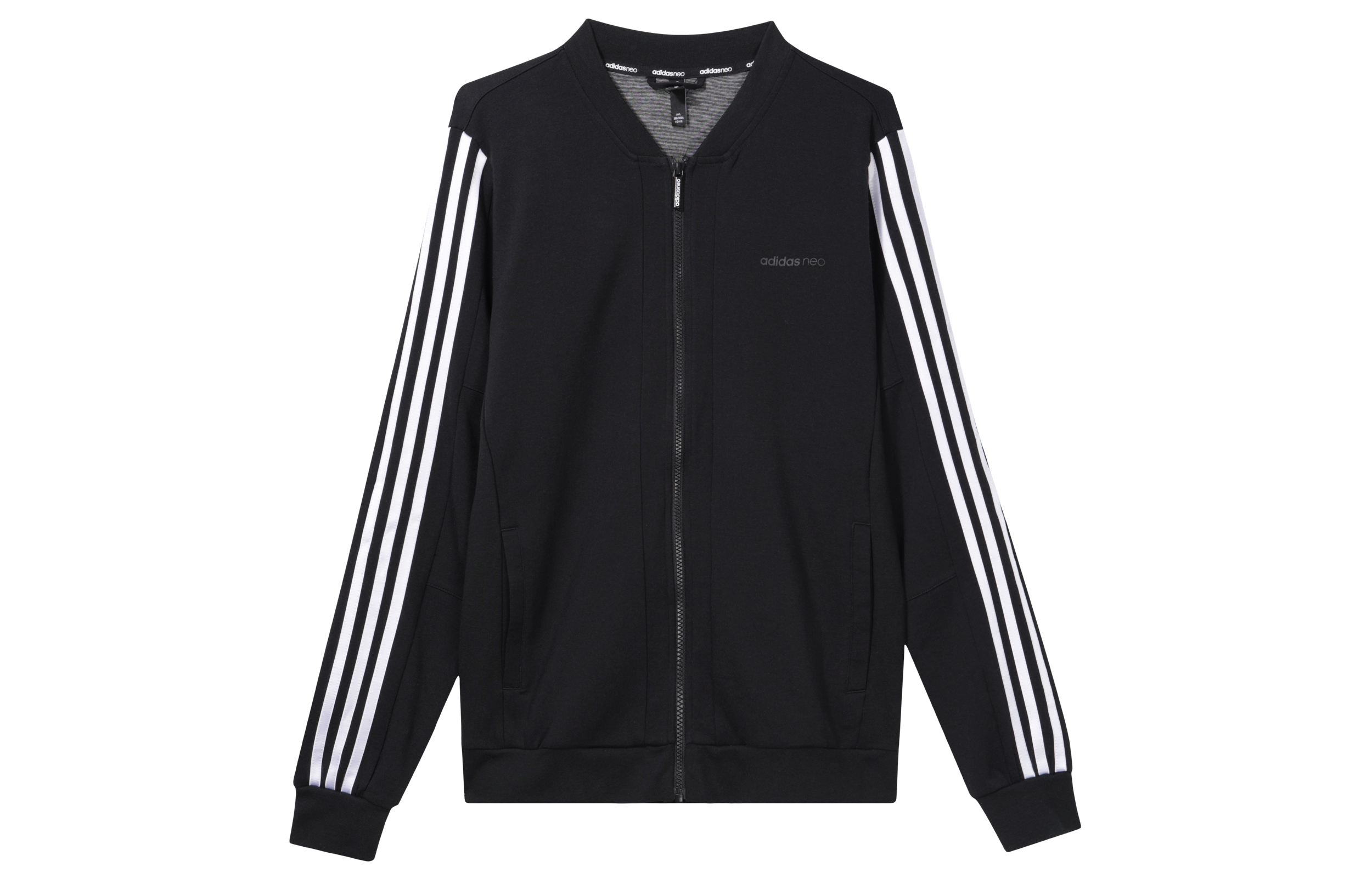 adidas Black Stripe Casual Zip-Up Track Jacket CV9045