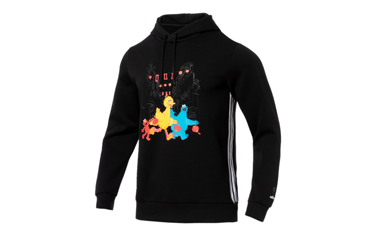 adidas Black Striped Cartoon Graphic Pullover Sweatshirt HD7296