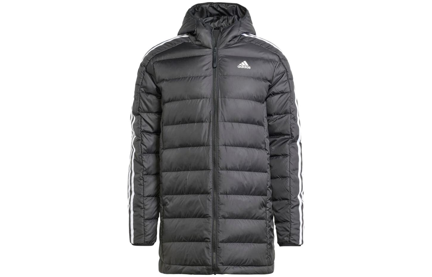 adidas Black Striped Full-Zip Hoodie Jacket HZ8522