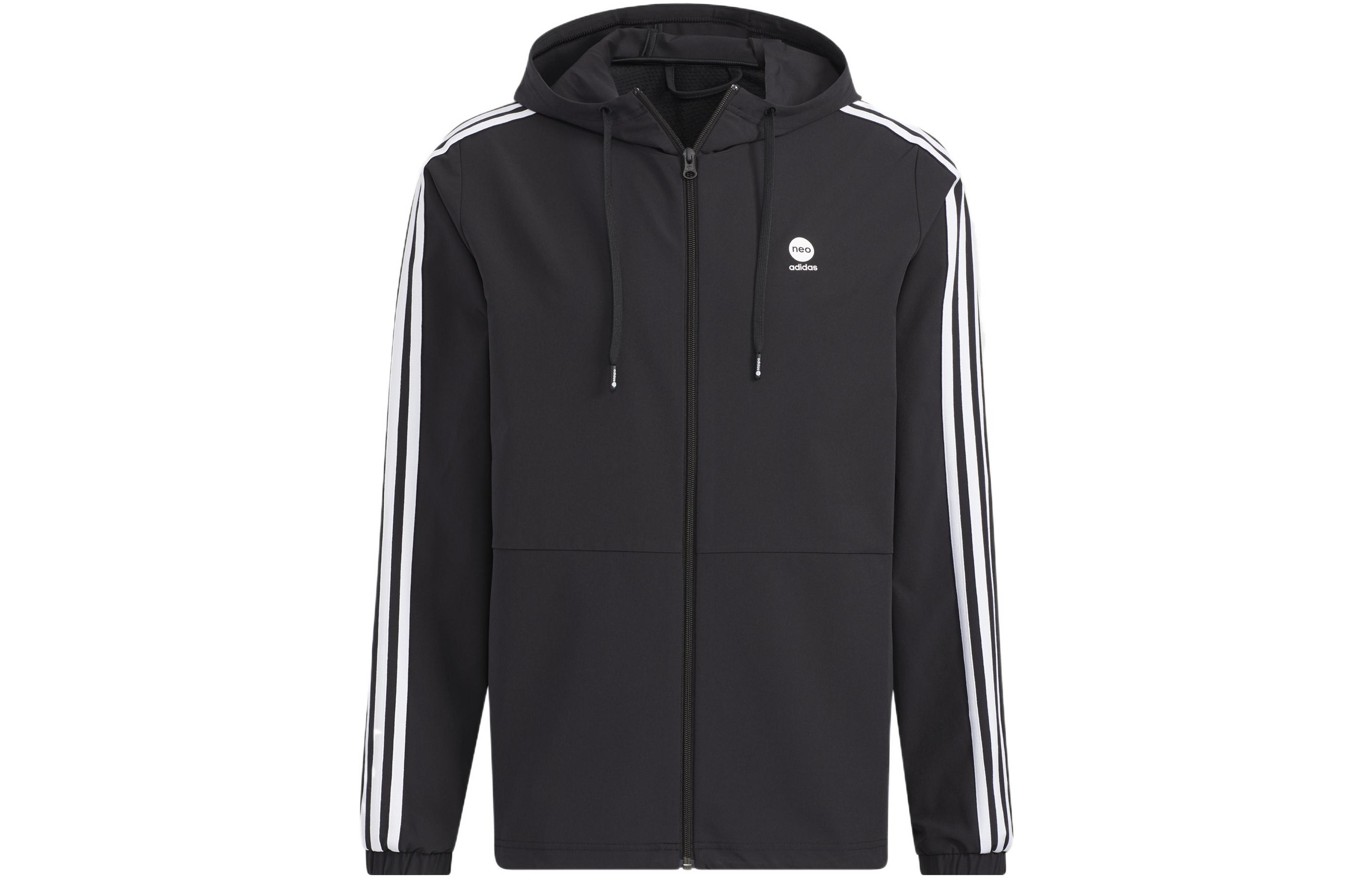 adidas Black Striped Hooded Jacket HD4670