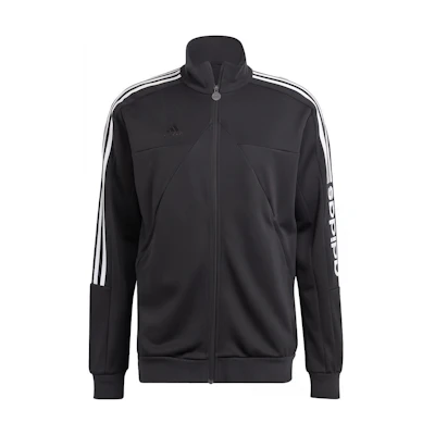 adidas Black Striped Letter Print Stand Collar Long Sleeve Jacket IA3047