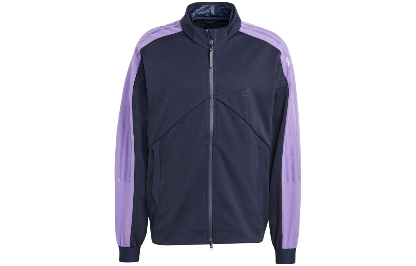 adidas Black Striped Zip Vintage Track Jacket with Stand Collar HY4139